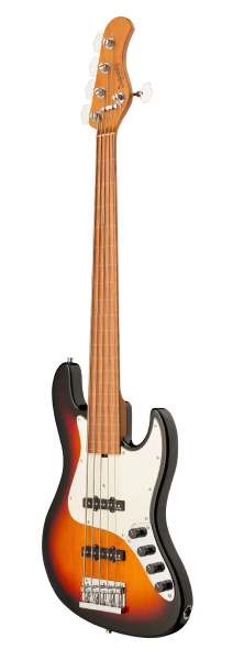 Preview: Sadowsky MetroExpress 21-Fret Vintage J/J Bass, Morado Fingerboard, 5-String, Fretless With Lines - Tobacco Sunburst Transparent High Polish